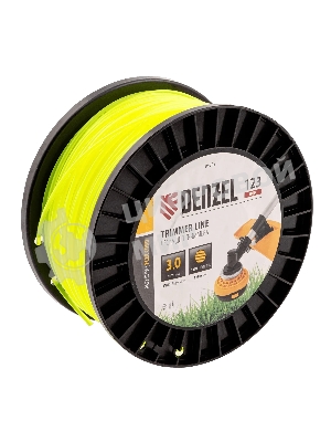 Леска для триммера Denzel круглая, 3,0мм х 123м, на DIN катушке FLEX CORD