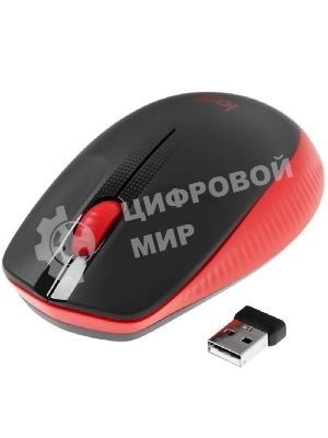 Мышь беспроводная Logitech M190 черный/красный, 1000 dpi, радиоканал, USB, кнопки - 3