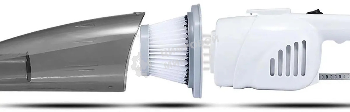 Пылесос вертикальный Deerma DX118C белый/серый, питание от сети, 140 Вт, уборка сухая, пылесборник 1.2 л