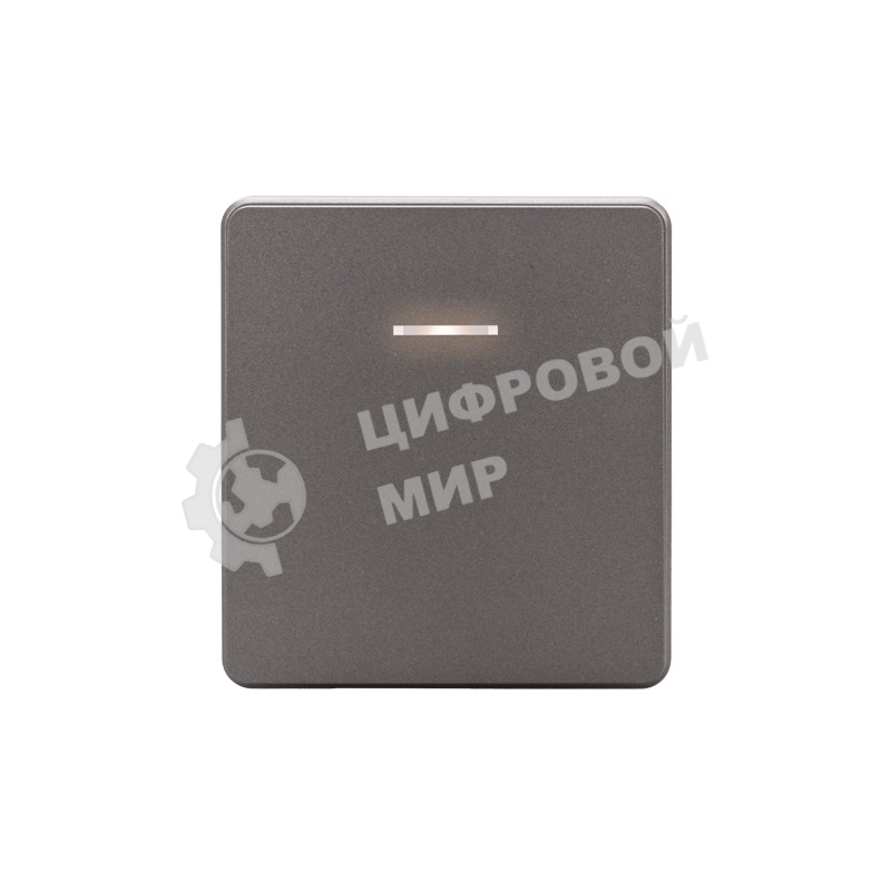 Выключатель Kranz ROUND 1 кл проходной (переключатель) с подсветкой 10А с/у титан