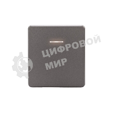 Выключатель Kranz ROUND 1 кл проходной (переключатель) с подсветкой 10А с/у титан