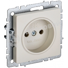 Розетка 1-местная IEK BRITE РС10-1-0-БрКр (BR-R10-10-K10) 10А, без заземления, без защитных шторок, бежевый