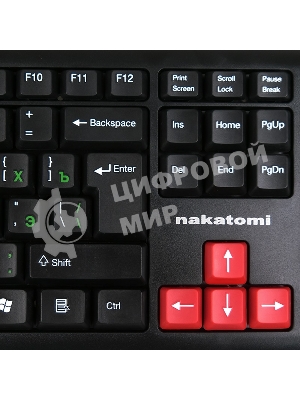 Клавиатура проводная NAKATOMI KN-02U USB черный-красный