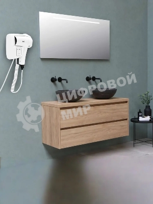 Фен Puff 1201B белый, 1200 Вт, с доп. розеткой