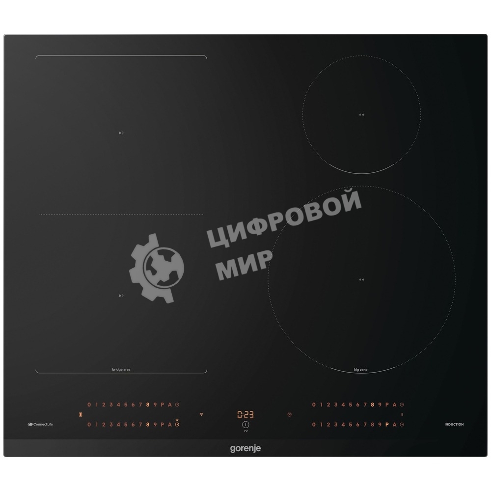 Варочная панель Gorenje, 60 см, индукция, 4 зоны нагрева, слайдерное управление, таймер, функция Bridge, функция PowerBoost, автопрограммы, автоопределение посуды, StableHeat, защита от детей, черный