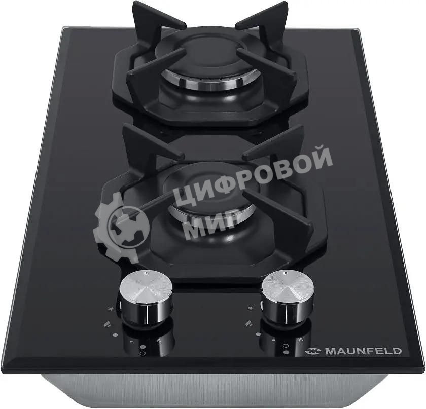 Газовая варочная панель Maunfeld EGHG.32.2CB/G, 2 конфорки, закаленное стекло, черный