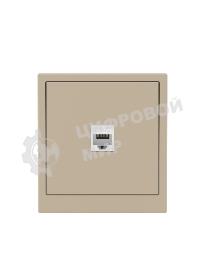 Компьютерная розетка RJ-45 без шторки, кат.5е одинарная, ванильный марципан
