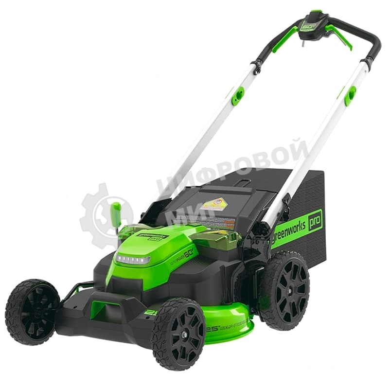 Газонокосилка аккумуляторная GreenWorks GD60LM61, 60V, 61 см, самоходная, бесщеточная, без АКБ и ЗУ (2519107)