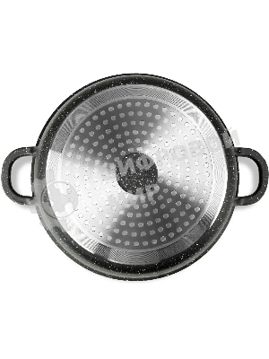 Кастрюля Lara LR02-207 Rio 30 см, 7.3 л, мрамор, капсулированное индукционное дно, крышка