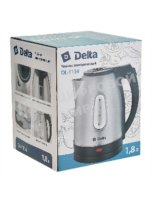 Чайник электрический DELTA DL-1114 нерж. с красным