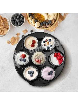 Йогуртница Kitfort КТ-6295 20Вт 7б. 190мл упр.:электрон. серебристый/черный