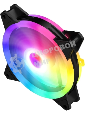 Вентилятор для корпуса GMNG GG-CF120ARGb2-PWMBK черный, 120 мм, 1500 об/мин, 26 дБ, 4 pin