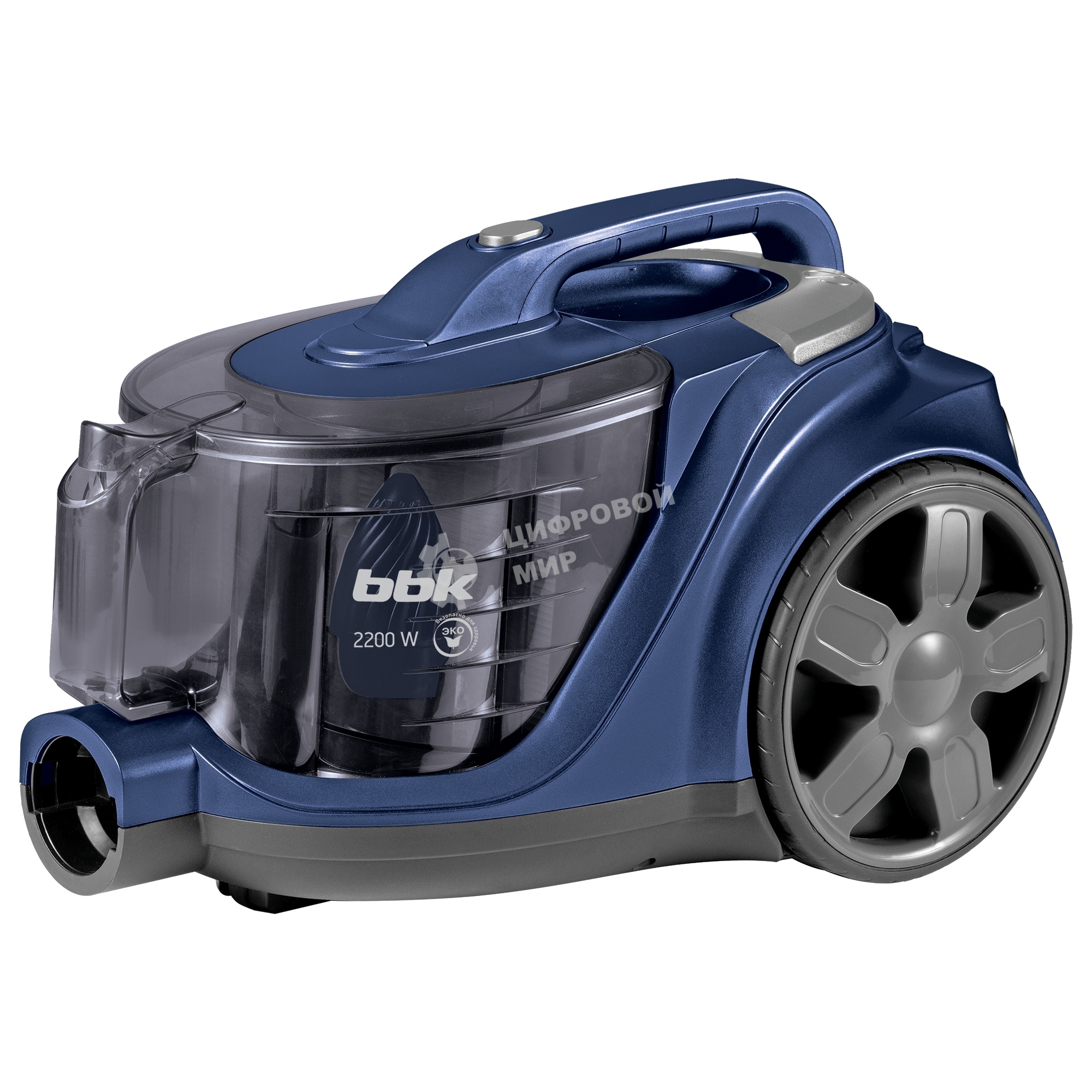 Пылесос BBK BV1901 синий/серый, 400/2200 Вт, уборка сухая, пылесборник контейнер 3 л