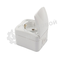 Розетка одноместная Kranz Mini OG открытой установки с заземлением, IP54 белая