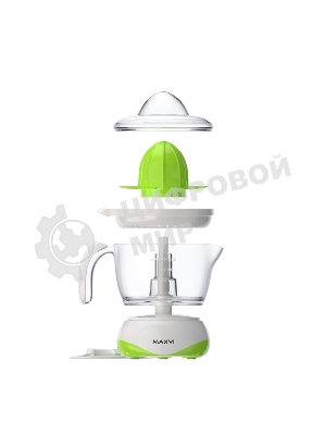 Соковыжималка Maxvi SG401 белый/зелёный, цитрусовая, 40 Вт, 700 мл, механическое