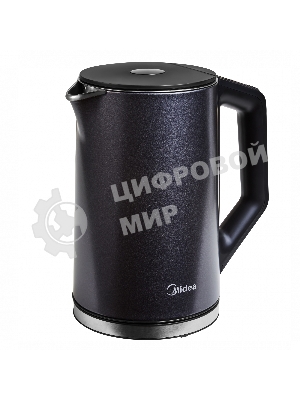 Чайник электрический Midea MK-9093 1.5 л, 2200 Вт, черный корпус: нерж.сталь