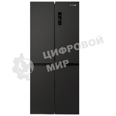 Холодильник Maunfeld MFF192NFSB01 Inverter черная сталь трехкамерный 334/184л морозилка снизу, No Frost, Side by Side