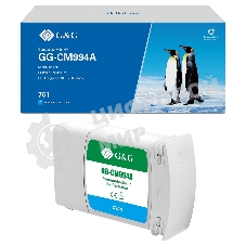 Картридж струйный G&G GG-CM994A 761 голубой (400 мл) для HP Designjet T7100/T7200