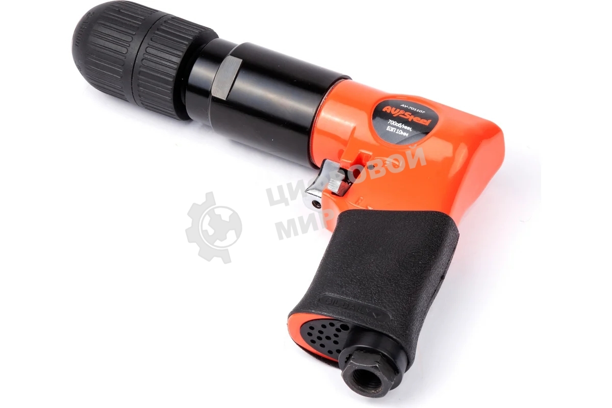 Дрель прямая Av Steel AV-701107 114л/мин патр.:быстрозажимной оранжевый/черный
