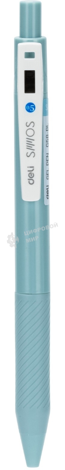 Ручка гелевая Deli EG58-BL голубой, d=0.5мм, синие чернила