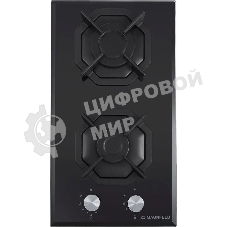 Газовая варочная панель Maunfeld EGHG.32.2CB/G, 2 конфорки, закаленное стекло, черный