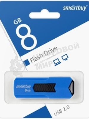 Флешка USB Smartbuy STREAM Blue (SB8GbST-B), 8Gb, USB 2.0, R/W 25/15, синий/черный