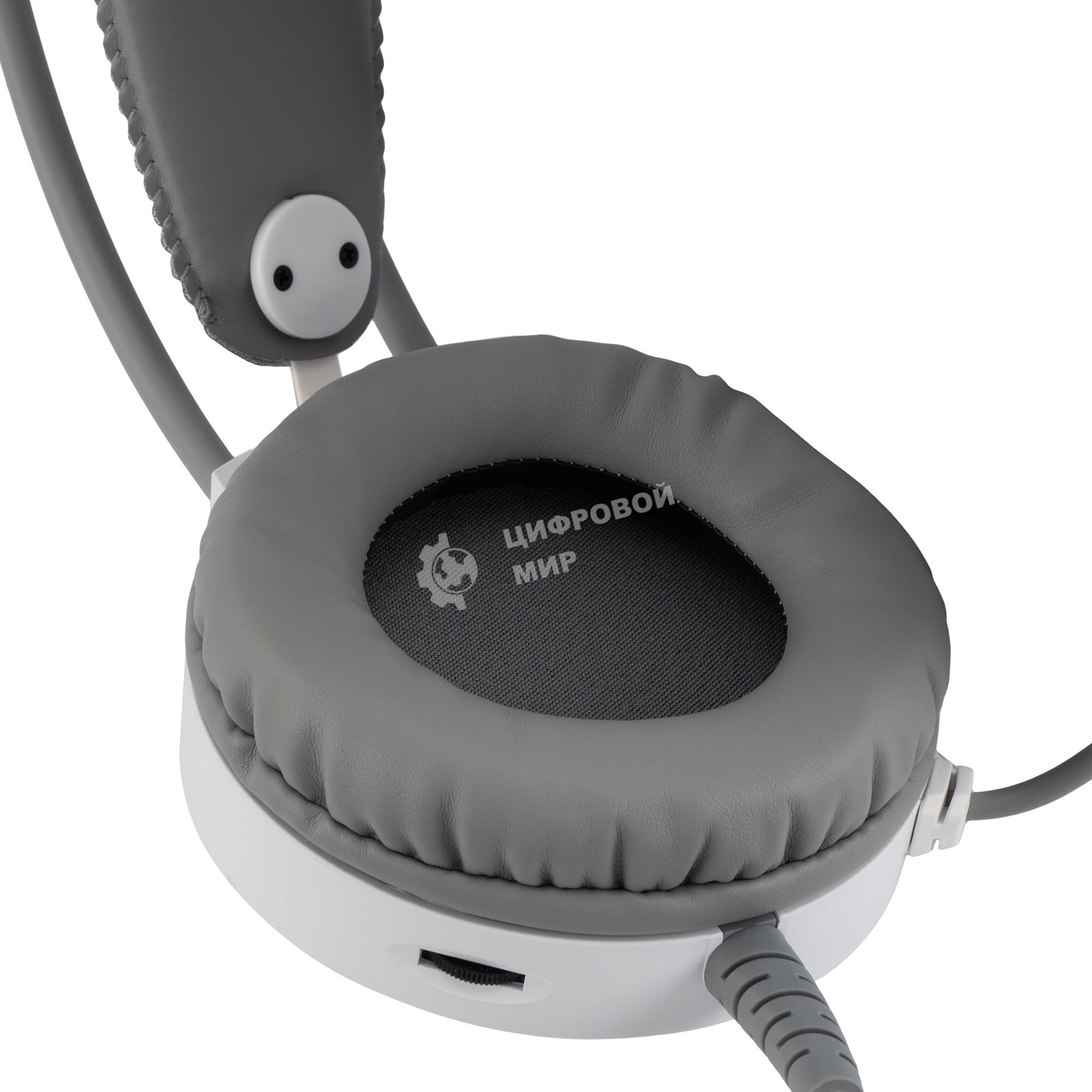 Гарнитура проводная с микрофоном Оклик HS-L300G White белый 2.2м мониторные USB оголовье (1796952)