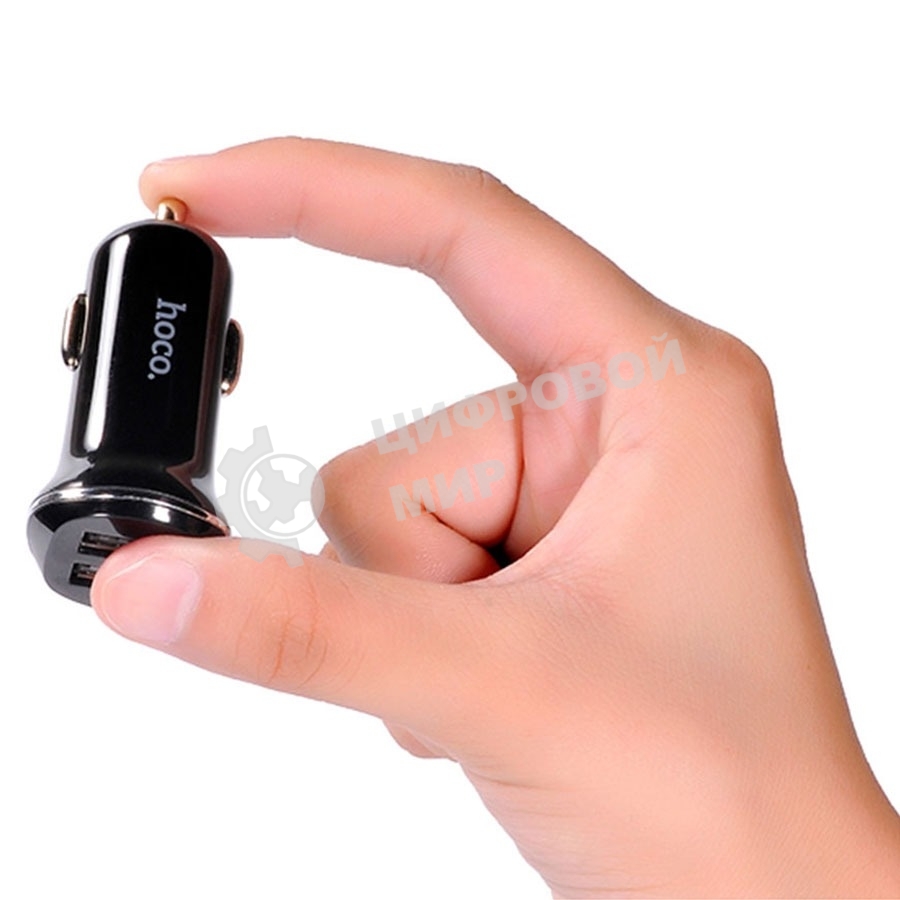 Автомобильная зарядка HOCO Z1 2xUSB, 2.1A, 11W, черный