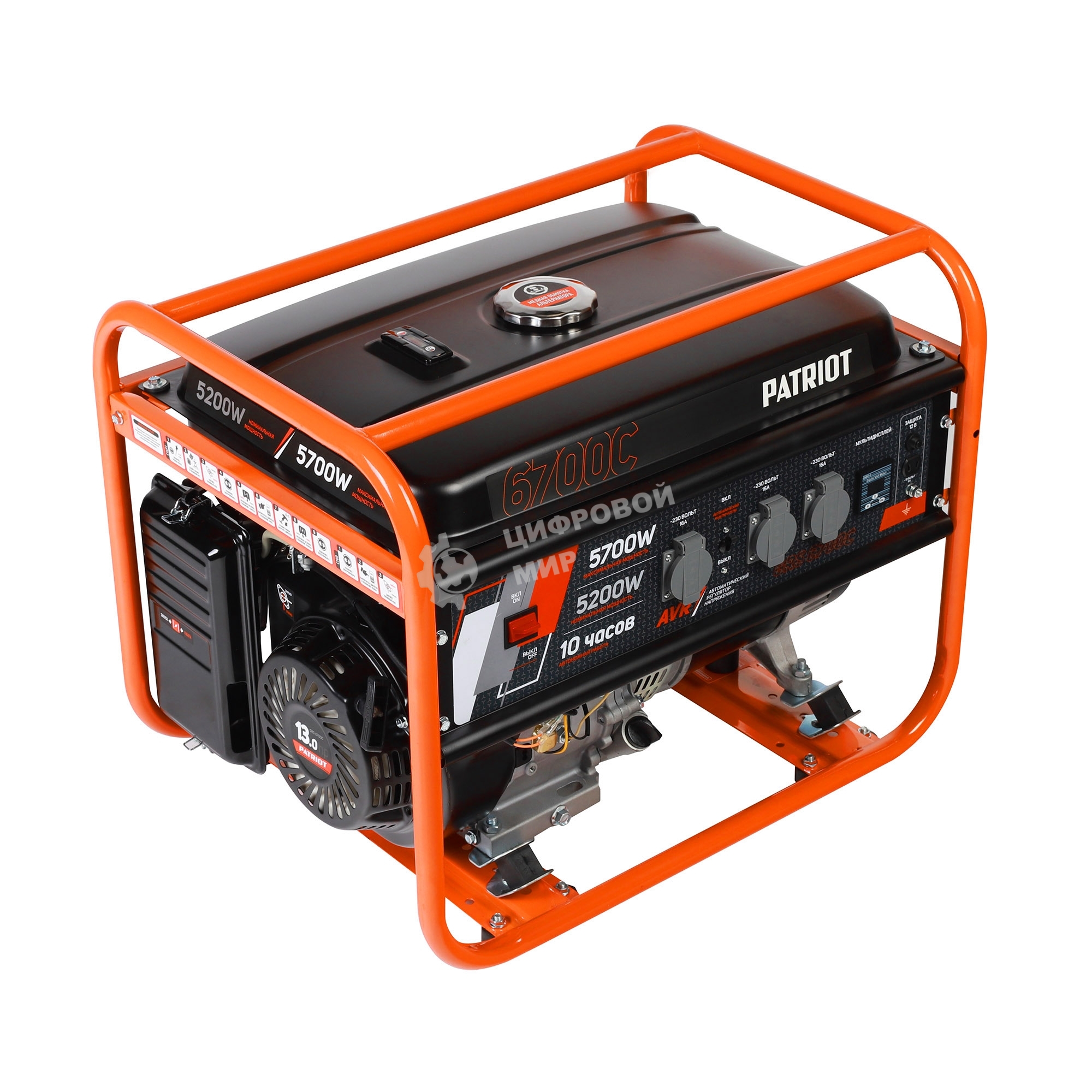 Электрогенератор бензиновый Patriot GRS 6700C, 5.7 кВт, 70 дБ, 73 кг