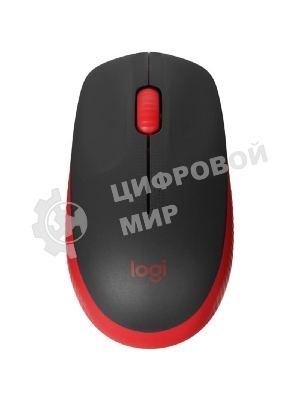 Мышь беспроводная Logitech M190 черный/красный, 1000 dpi, радиоканал, USB, кнопки - 3