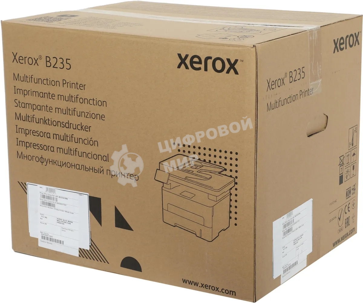 МФУ лазерное Xerox B235 (B235V_DNI), A4, ч/б, печ. до 34 стр/мин., скан. до 23 стр/мин., 600x600dpi, Wi-Fi, USB, Ethernet