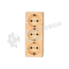 Розетка 3-м ОП Октава 16А РС23-3-ОС с заземл. сосна IEK ERO31-K03-16-DC