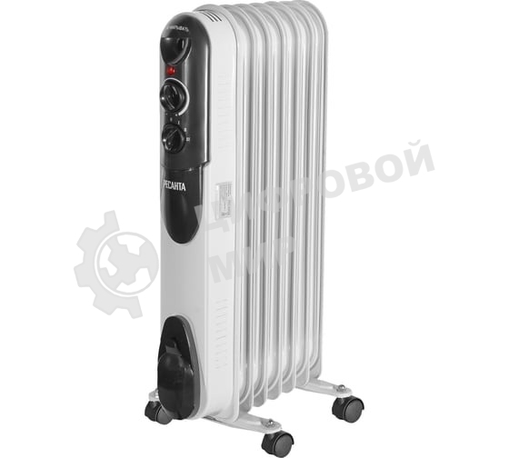 Обогреватель масляный Ресанта ОМПТ-7Н (7 секций) белый, 1500 Вт, 15 м2, термостат 67/3/3