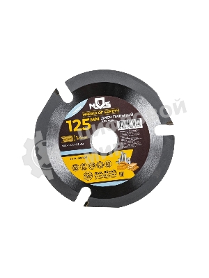 Диск пильный по дереву Fit, посадочный диаметр 22.2 мм, 3 зуба с карбидными вставками, мелкий зуб, 125 мм