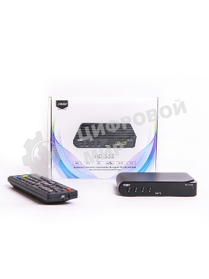 Ресивер эфирный цифровой DVB-T2 HD HD-555 пластик, дисплей, Эфир