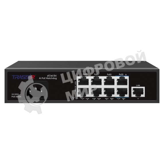 Коммутатор Trassir TR-NS1109-120-8PoE неуправляемый