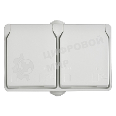 Розетка 2-я IEK ERS22-K01-16-54-DC ОП Форс РСб22-3-ФБ 16А IP54 с заземл. защ. шторки белый