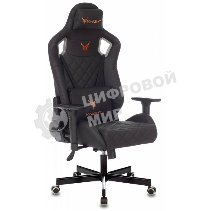 Кресло Knight OUTRIDER черный, экокожа, 120 кг, механизм качания