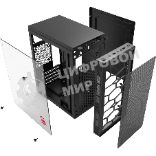 Компьютерный корпус Bloody BD-CC101 черный без БП mATX 1x80мм 1x92мм 2x120мм 2xUSB 2.0 1xUSB 3.0 audio