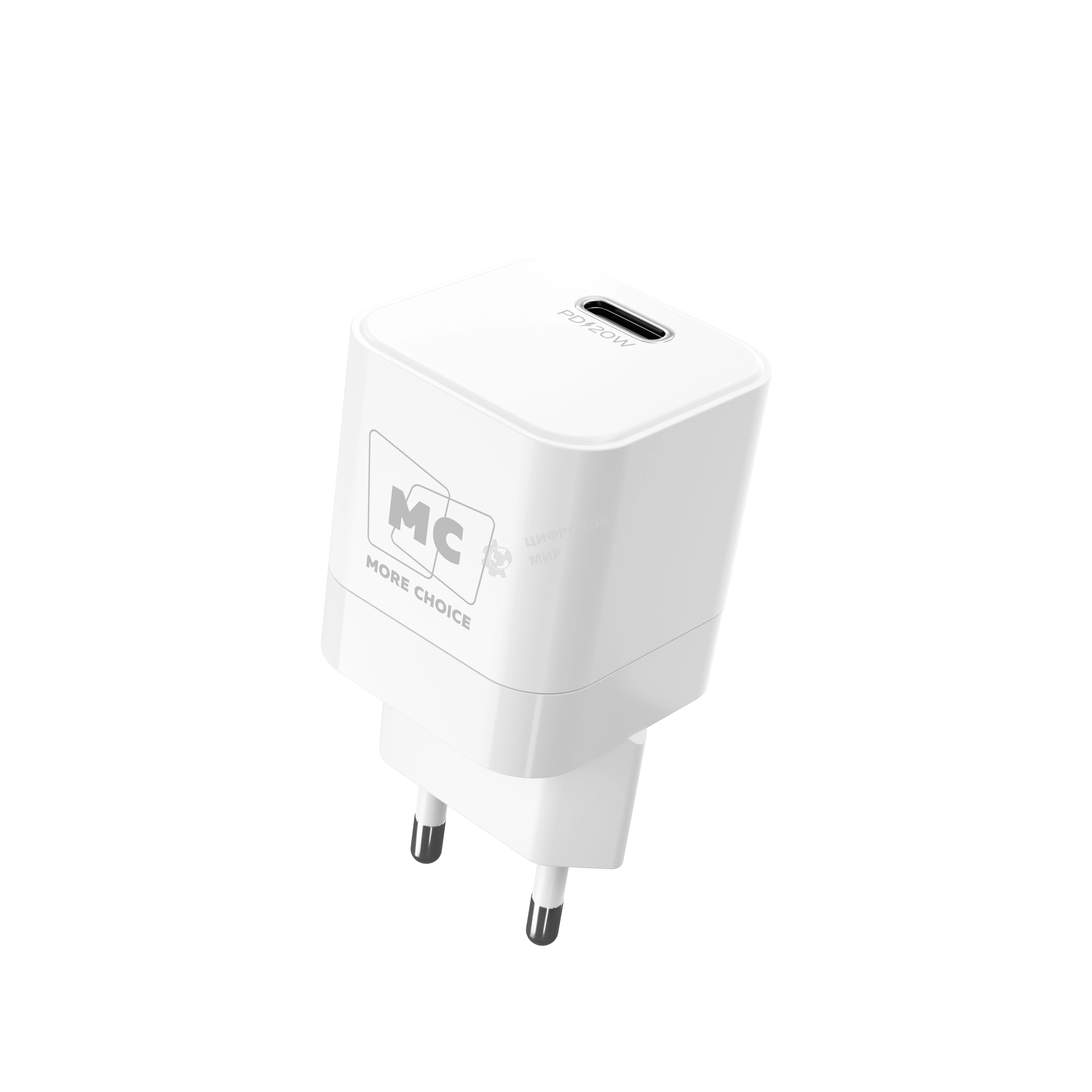 Сетевое зарядное устройство MORE CHOICE (4620202555854) NC86a 1Type-C 3.0A PD 20W для Type-C Type-C, белый