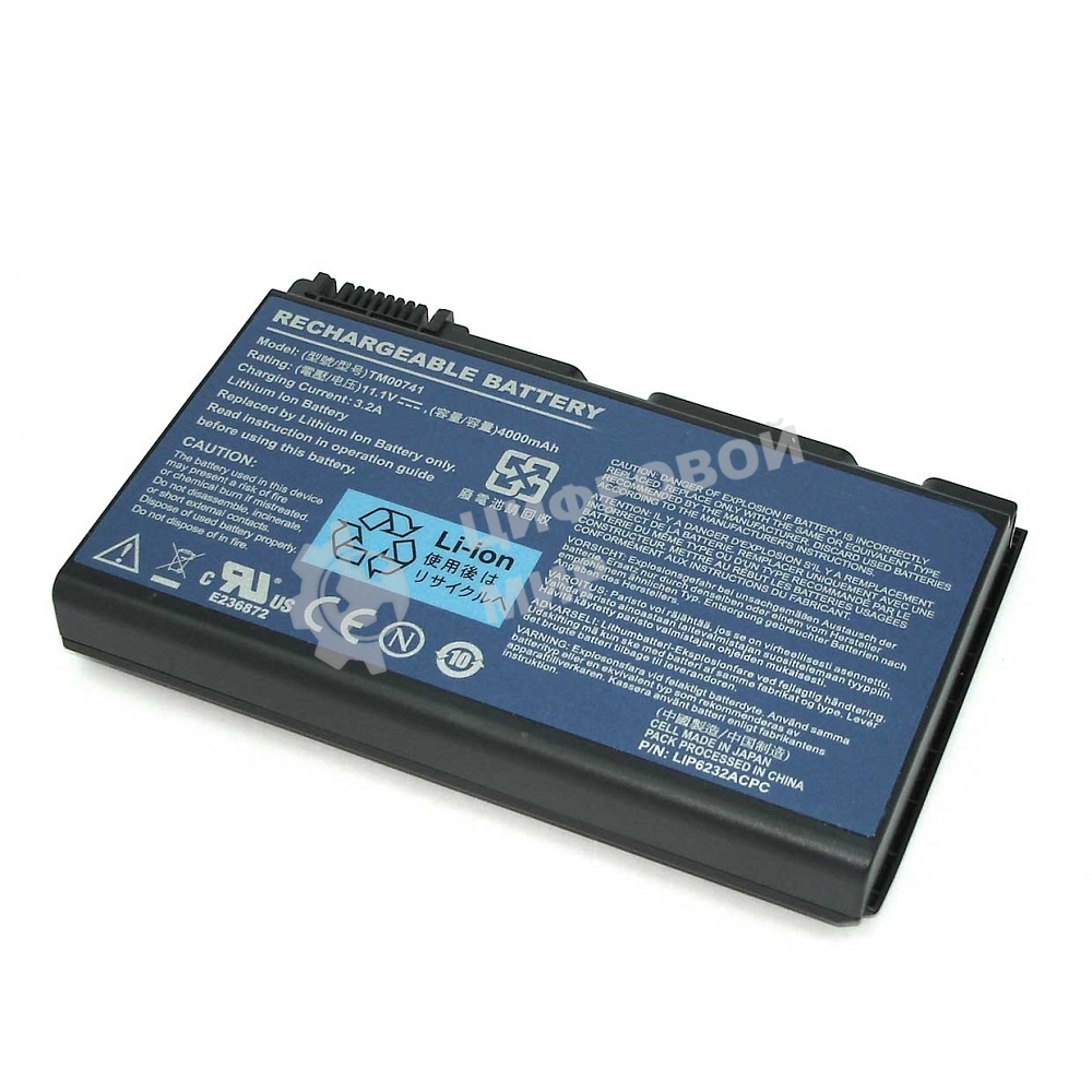 Аккумуляторная батарея для ноутбука Acer TravelMate 7520 (TM00742) 4800mAh 14.8V, черная