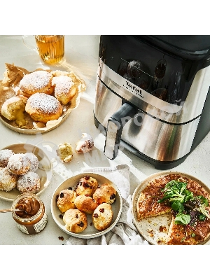 Аэрогриль Tefal Easy Fry Silence EY552DE0 серебристый, 1670 Вт, 5 л, сенсор, 10 программ