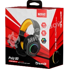 Гарнитура MARVO HG9084 Pulz 80 чёрный, проводная, USB, подсветка