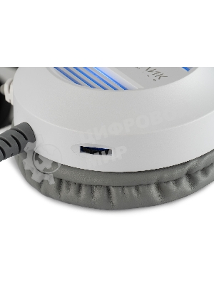 Гарнитура Oklick HS-L300G белый, проводная, 3.5 мм, подсветка