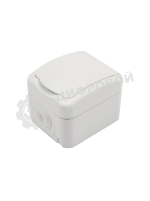 Розетка одноместная Kranz Mini OG открытой установки с заземлением, IP54 белая