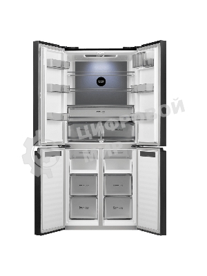 Холодильник Maunfeld MFF192NFSB01 Inverter черная сталь трехкамерный 334/184л морозилка снизу, No Frost, Side by Side