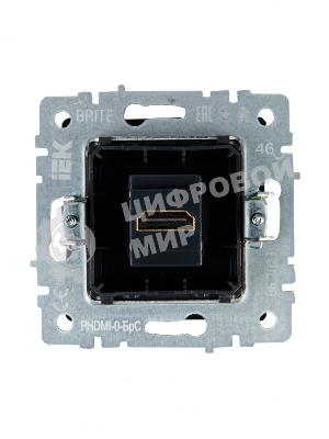Розетка HDMI IEK BRITE РHDMI-0-БрС сталь