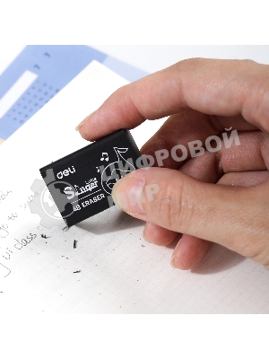 Ластик Deli Little Singer EH316 32x22x12.5мм черный