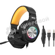 Гарнитура MARVO HG9084 Pulz 80 чёрный, проводная, USB, подсветка