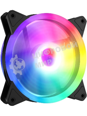 Вентилятор для корпуса GMNG GG-CF120ARGb2-PWMBK черный, 120 мм, 1500 об/мин, 26 дБ, 4 pin